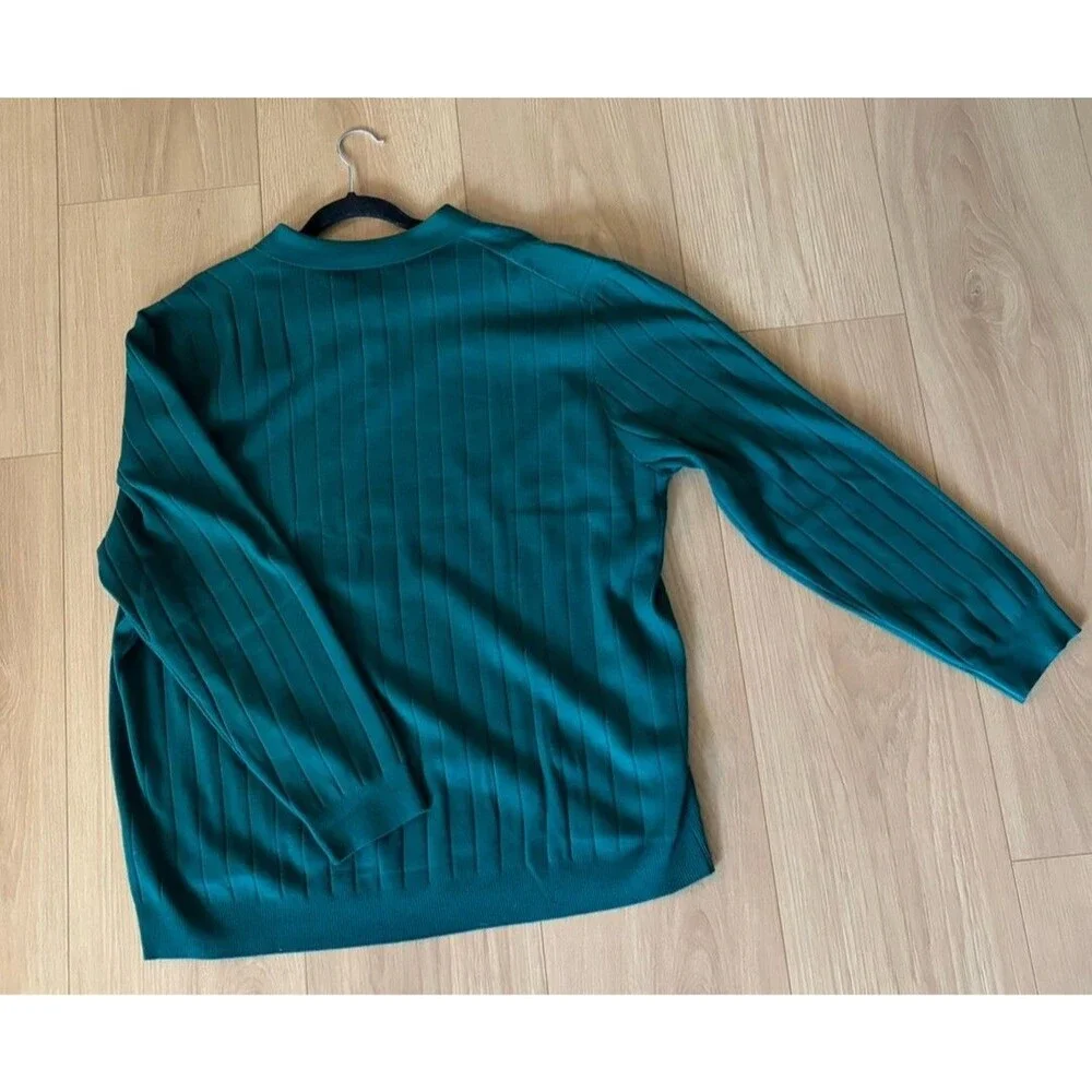 COOFANDY Men's Green Pullover Sweater Collared 3XL